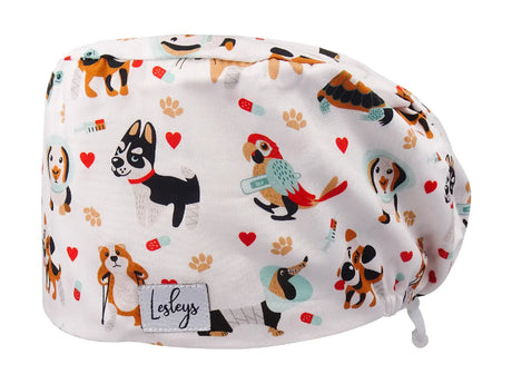 Kleintierpraxis - Stoff OP-Haube für langes Haar