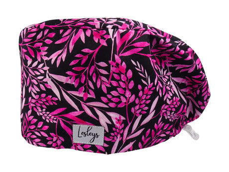 Pink Bloom - Stoff OP-Haube für langes Haar