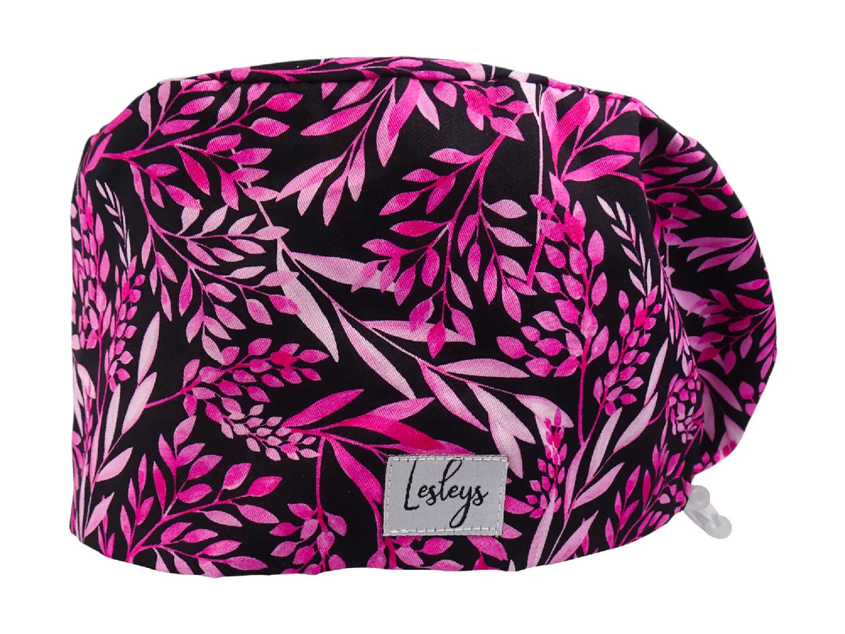 Pink Bloom - Stoff OP-Haube für langes Haar