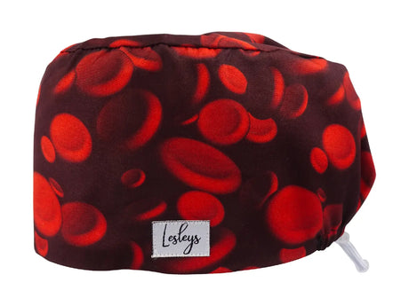 Blutplättchen - Stoff OP-Haube für langes Haar