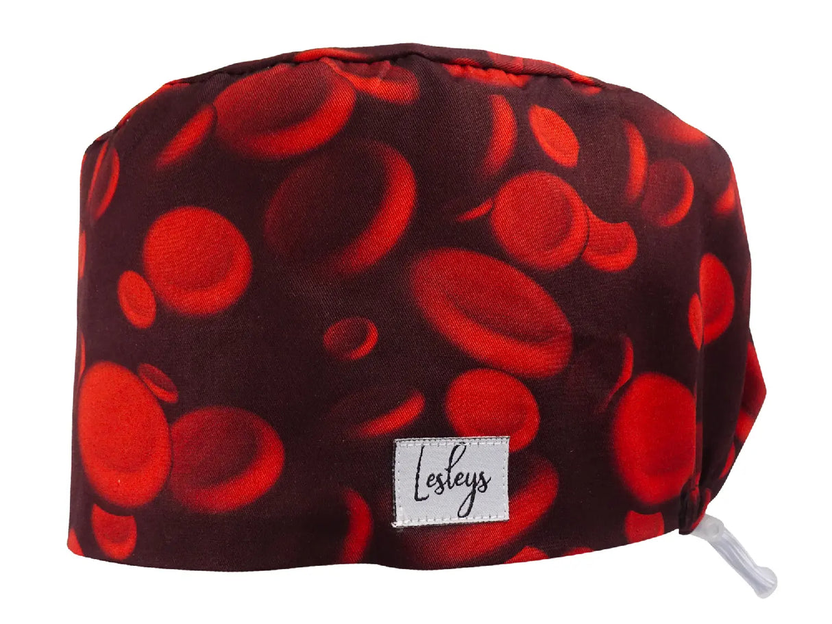 Blutplättchen - Stoff OP-Haube für langes Haar
