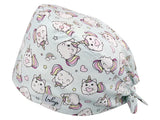 Stoff OP Haube aus Baumwolle Kittycorn. Bunte OP Muetze fuer Damen und Herren