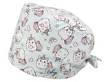 Stoff OP Haube aus Baumwolle Kittycorn. Bunte OP Muetze fuer Damen und Herren