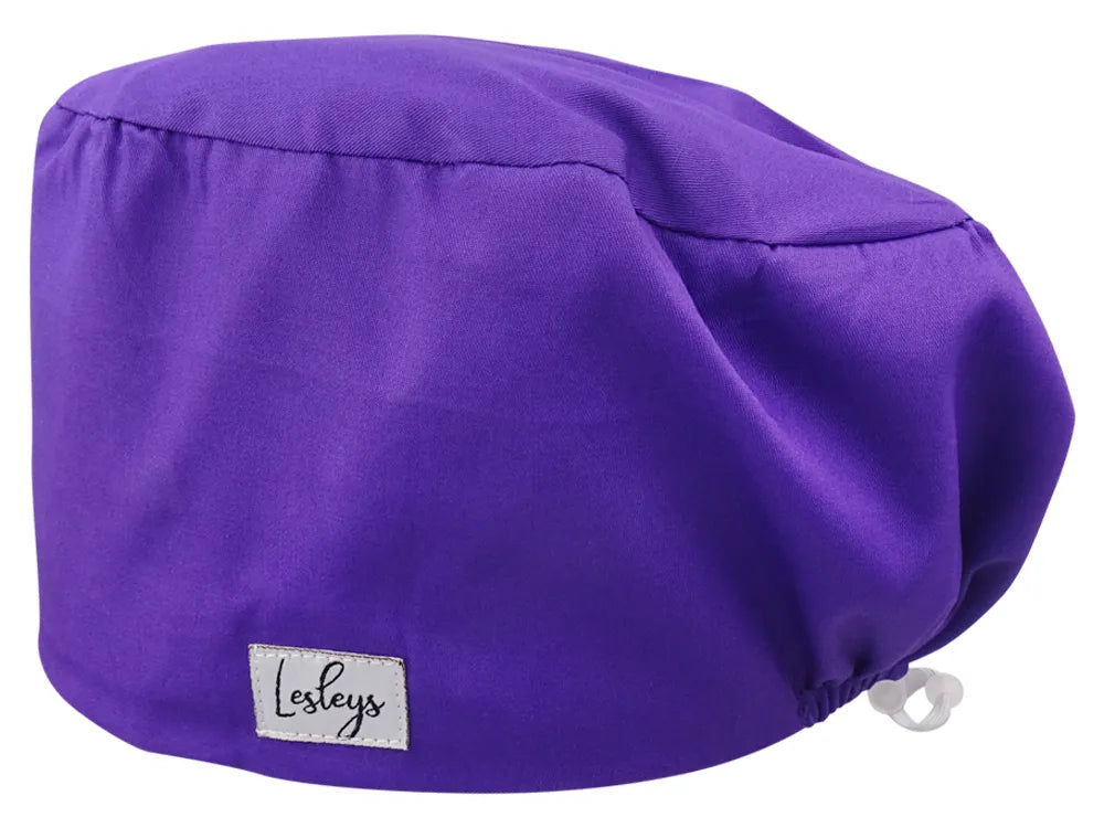 Komfort Stoff OP-Haube Amethystlila für lange Haare aus Baumwolle - Lesleys