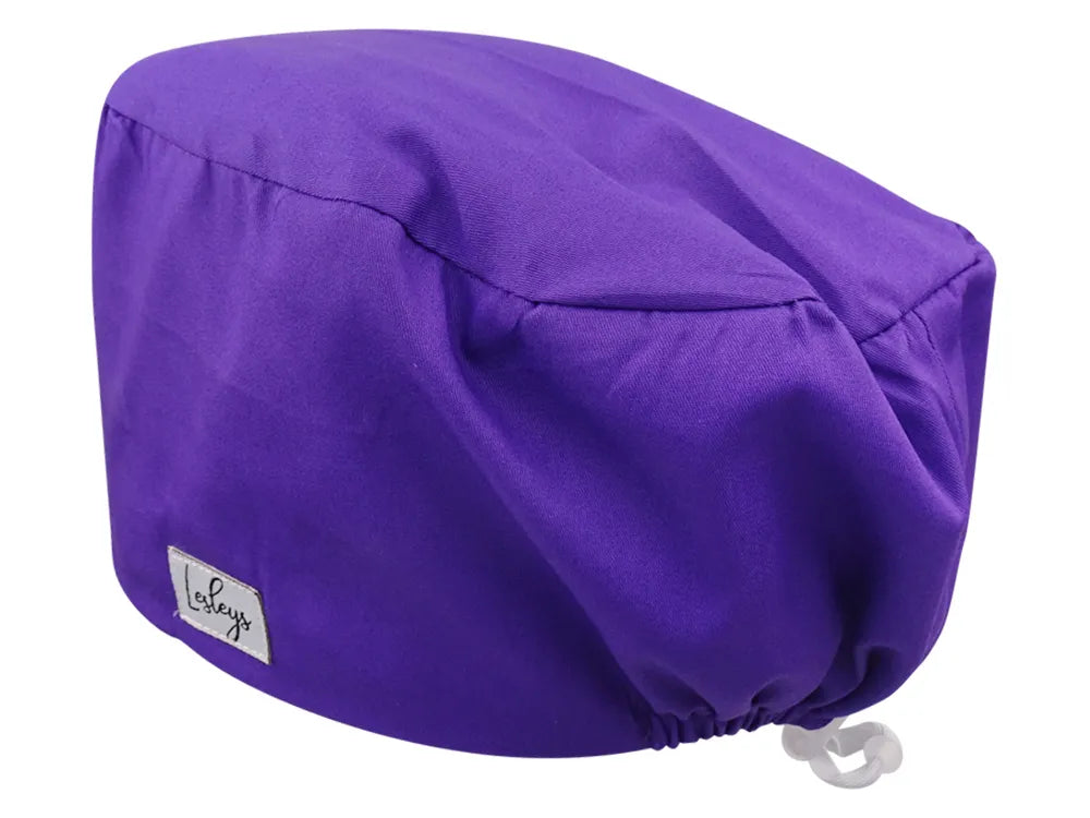 Komfort Stoff OP-Haube Amethystlila für lange Haare aus Baumwolle - Lesleys
