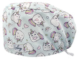 Stoff OP Haube aus Baumwolle Kittycorn. Bunte OP Muetze fuer Damen und Herren