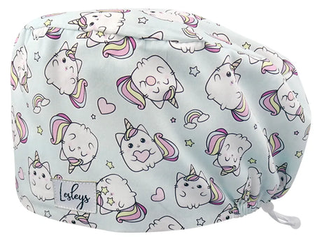 Stoff OP Haube aus Baumwolle Kittycorn. Bunte OP Muetze fuer Damen und Herren