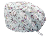 Stoff OP Haube aus Baumwolle Kittycorn. Bunte OP Muetze fuer Damen und Herren