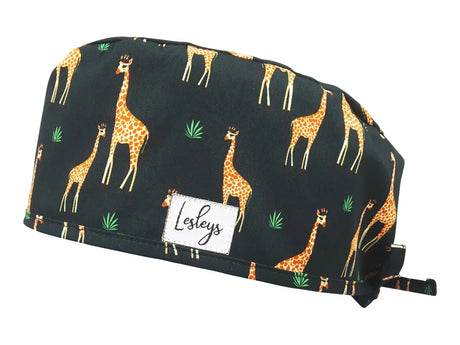 Slim OP-Haube Giraffen - Stoffhaube für kurzes Haar