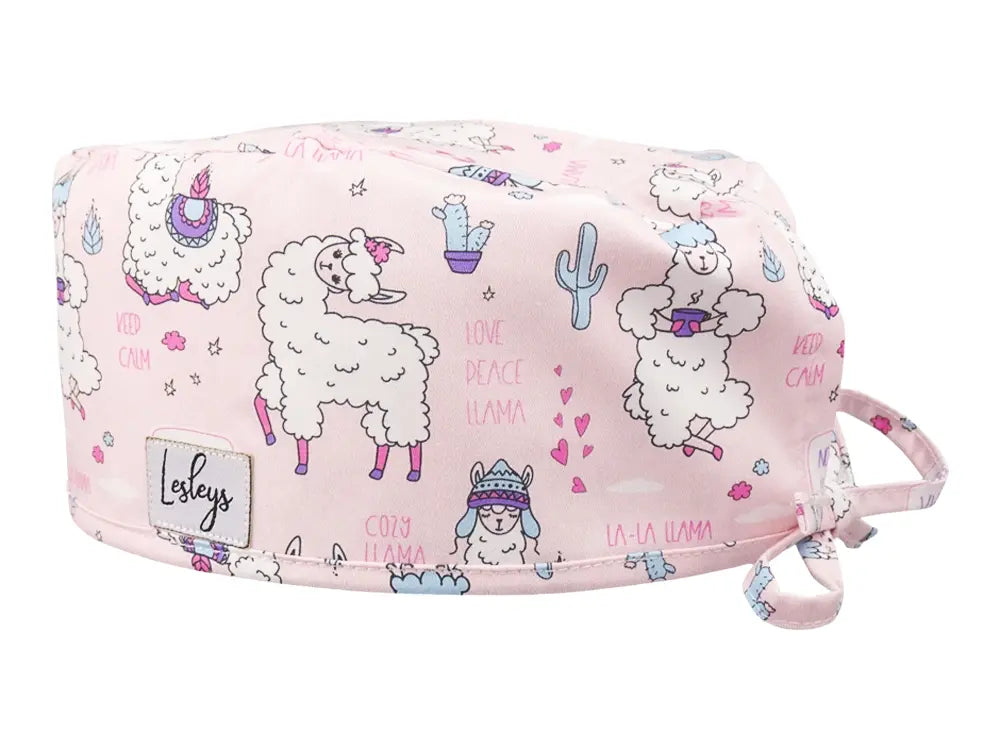 Slim OP-Haube La La Lama - Stoffhaube für kurzes Haar