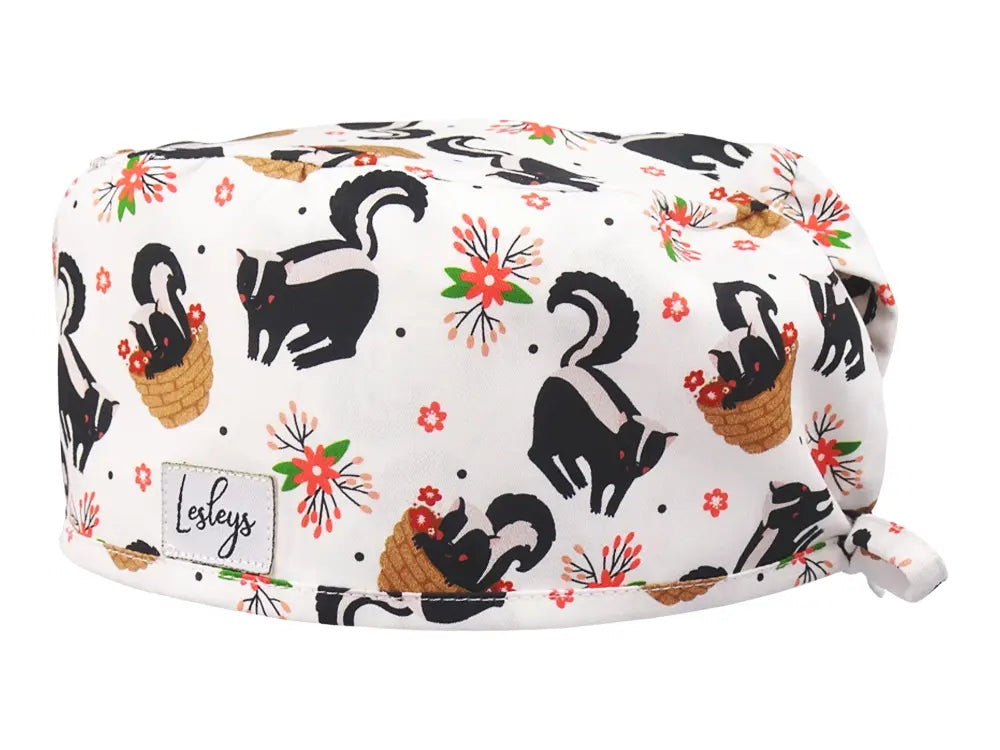Slim OP-Haube Stinktierchen - Stoffhaube für kurzes Haar