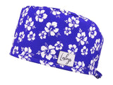 Slim OP-Haube Hibiskus - Stoffhaube für kurzes Haar