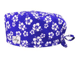 Slim OP-Haube Hibiskus - Stoffhaube für kurzes Haar