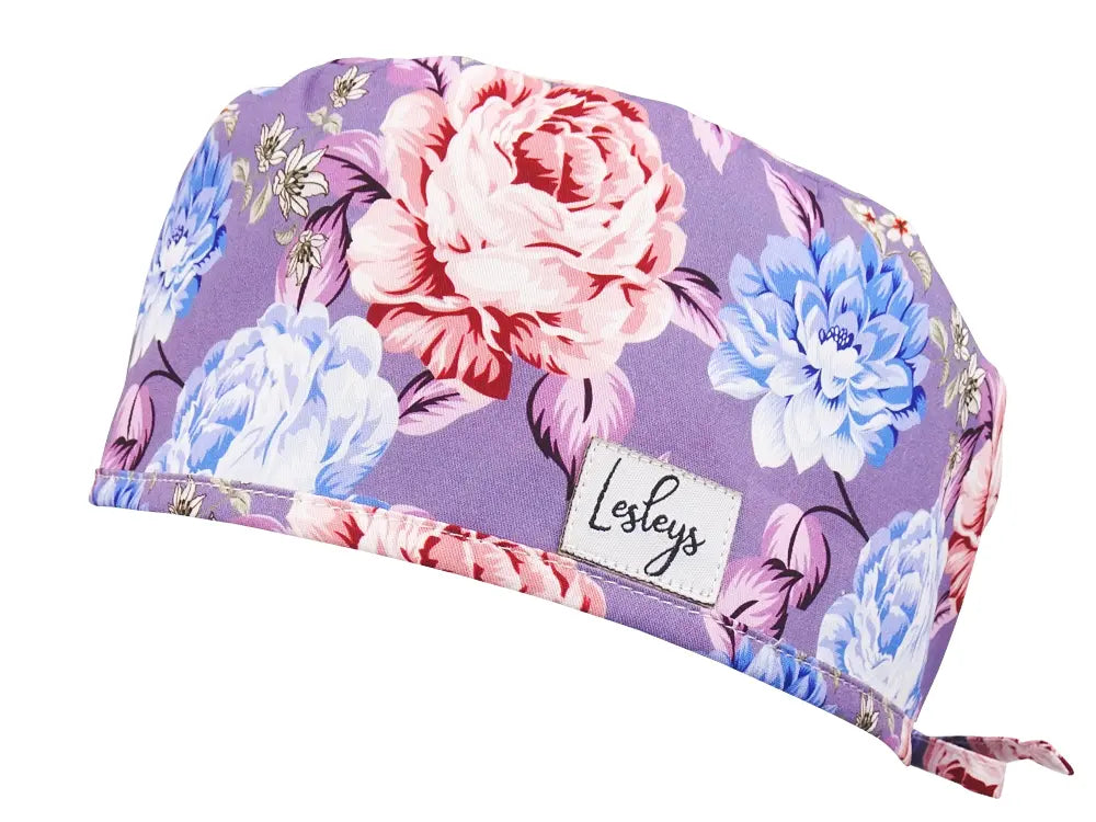 Slim OP-Haube Glücksblumen - Stoffhaube für kurzes Haar
