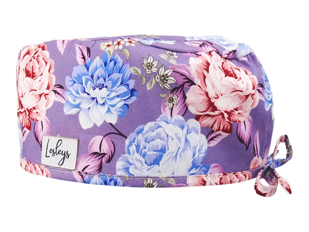Slim OP-Haube Glücksblumen - Stoffhaube für kurzes Haar