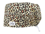 Komfort OP Haube Leopard - OP-Haube aus Stoff für lange Haare