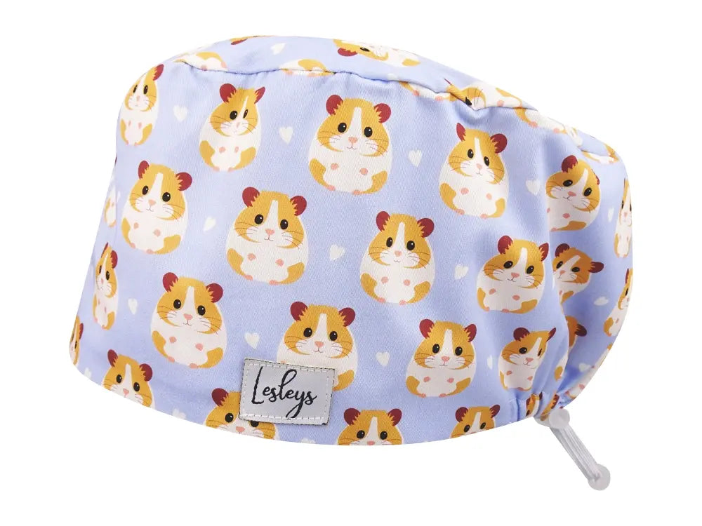 Komfort OP Haube Hamster - OP-Haube aus Stoff für lange Haare