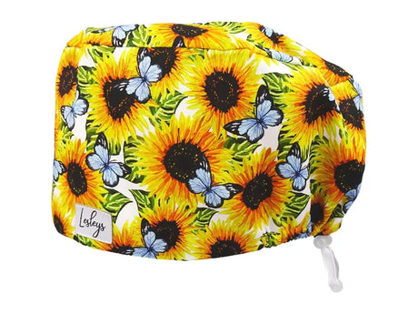 Komfort OP Haube Sonnenblumen - OP-Haube aus Stoff für lange Haare