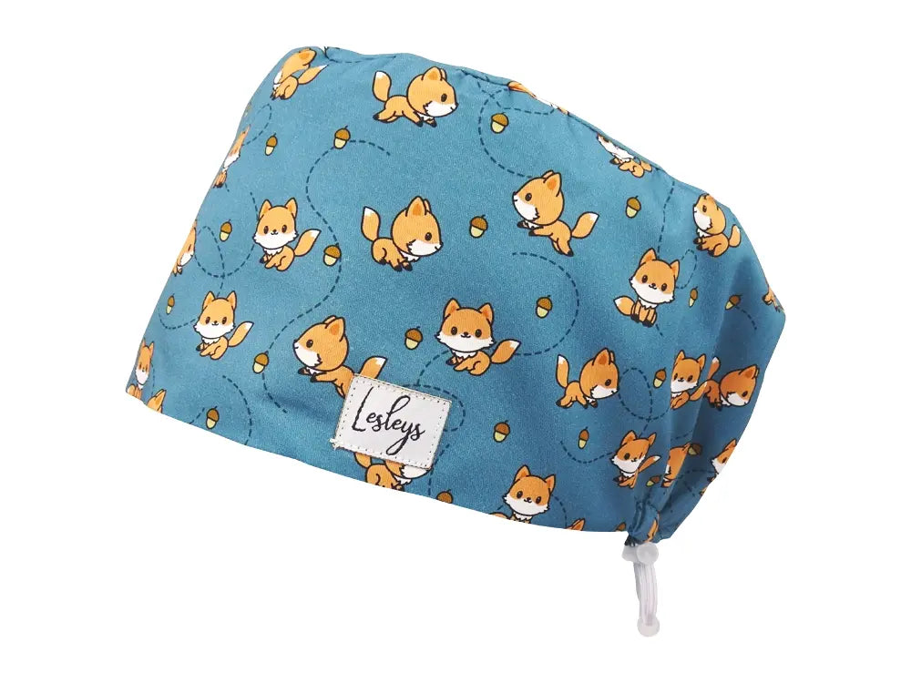 Komfort OP Haube Cute Fox - OP-Haube aus Stoff für lange Haare