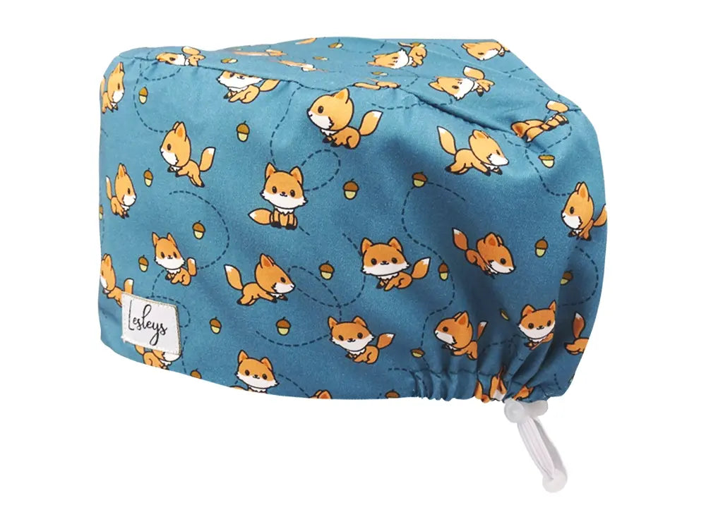 Komfort OP Haube Cute Fox - OP-Haube aus Stoff für lange Haare