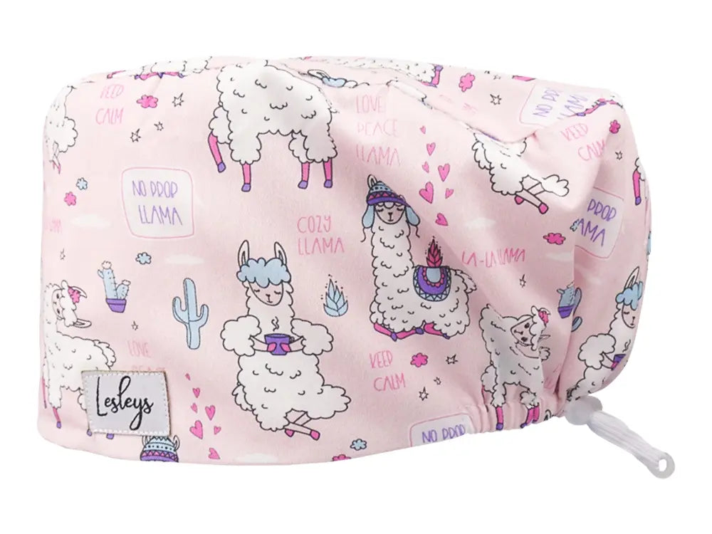 Komfort OP Haube La La Lama - OP-Haube aus Stoff für lange Haare