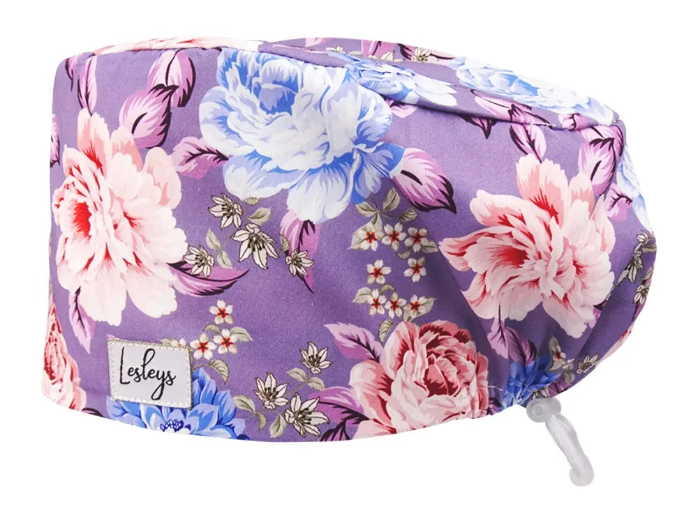 Komfort OP Haube Glücksblumen - OP-Haube aus Stoff für lange Haare