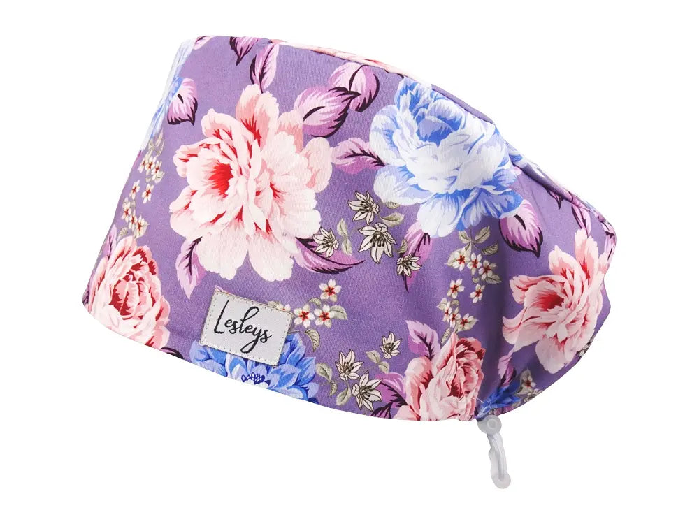 Komfort OP Haube Glücksblumen - OP-Haube aus Stoff für lange Haare