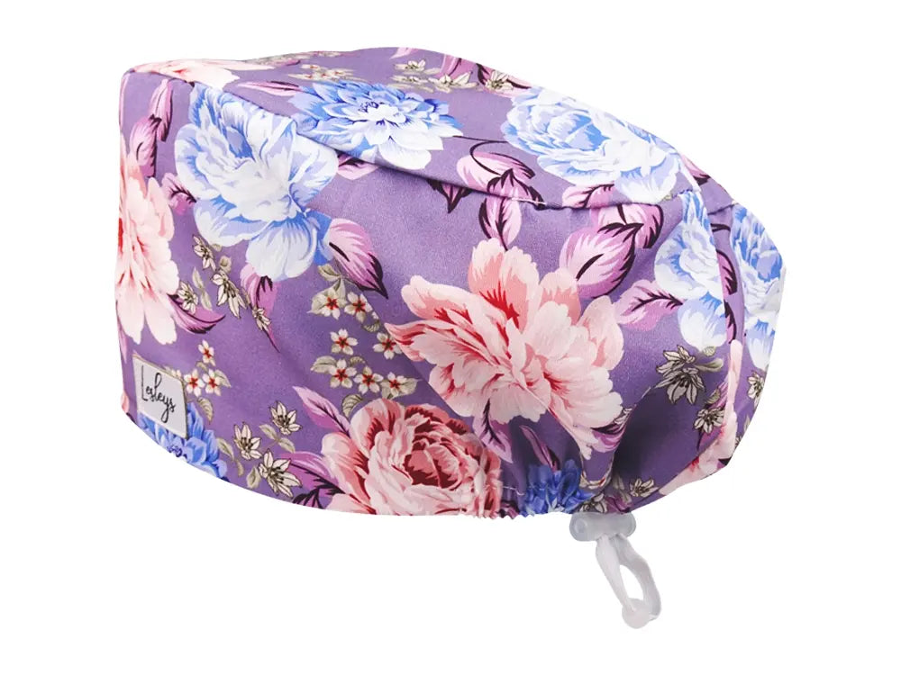 Komfort OP Haube Glücksblumen - OP-Haube aus Stoff für lange Haare