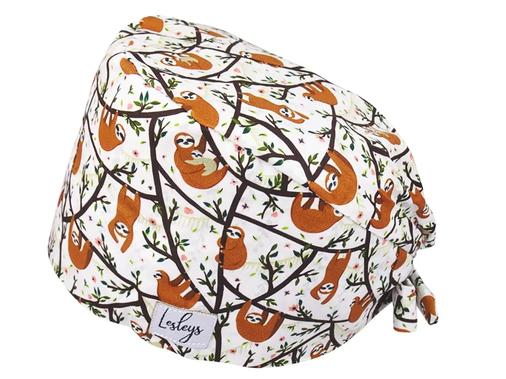 Bandana OP-Haube Faultiere - Bunte OP-Mütze für die Zahnarztpraxis
