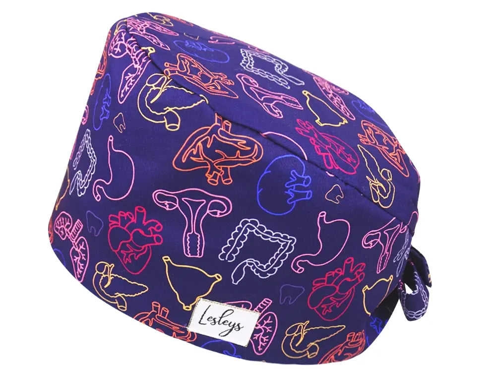 Bandana OP-Haube Organe - Bunte OP-Mütze für die Zahnarztpraxis