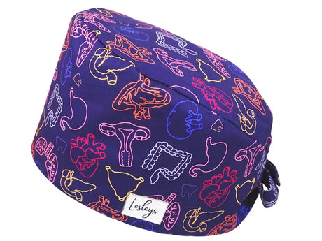 Bandana OP-Haube Organe - Bunte OP-Mütze für die Zahnarztpraxis