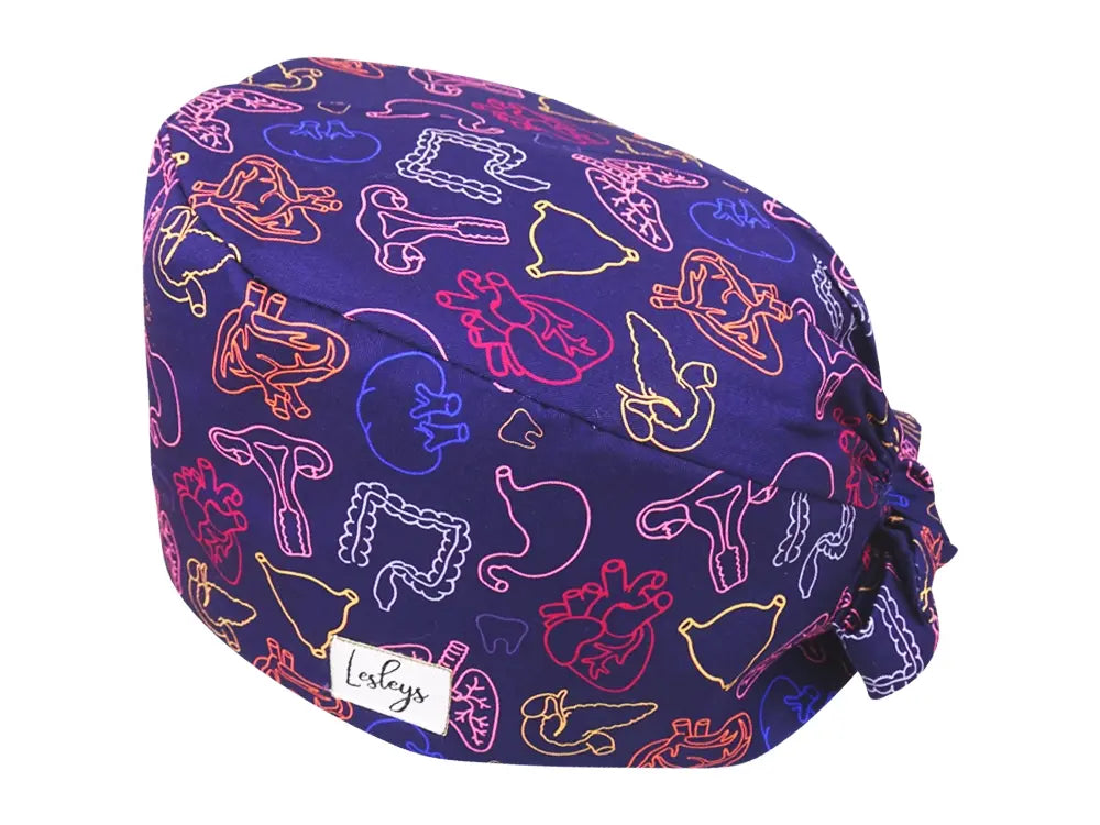 Bandana OP-Haube Organe - Bunte OP-Mütze für die Zahnarztpraxis