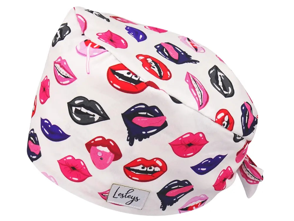 Bandana OP-Haube Lips - Bunte OP-Mütze für die Zahnarztpraxis