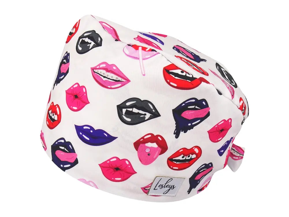 Bandana OP-Haube Lips - Bunte OP-Mütze für die Zahnarztpraxis