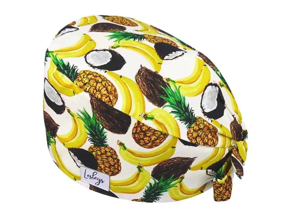 Bandana OP-Haube Tropenfrüchte - Bunte OP-Mütze für die Zahnarztpraxis
