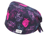 Bandana OP-Haube Neon Herzen - Bunte OP-Mütze für die Zahnarztpraxis
