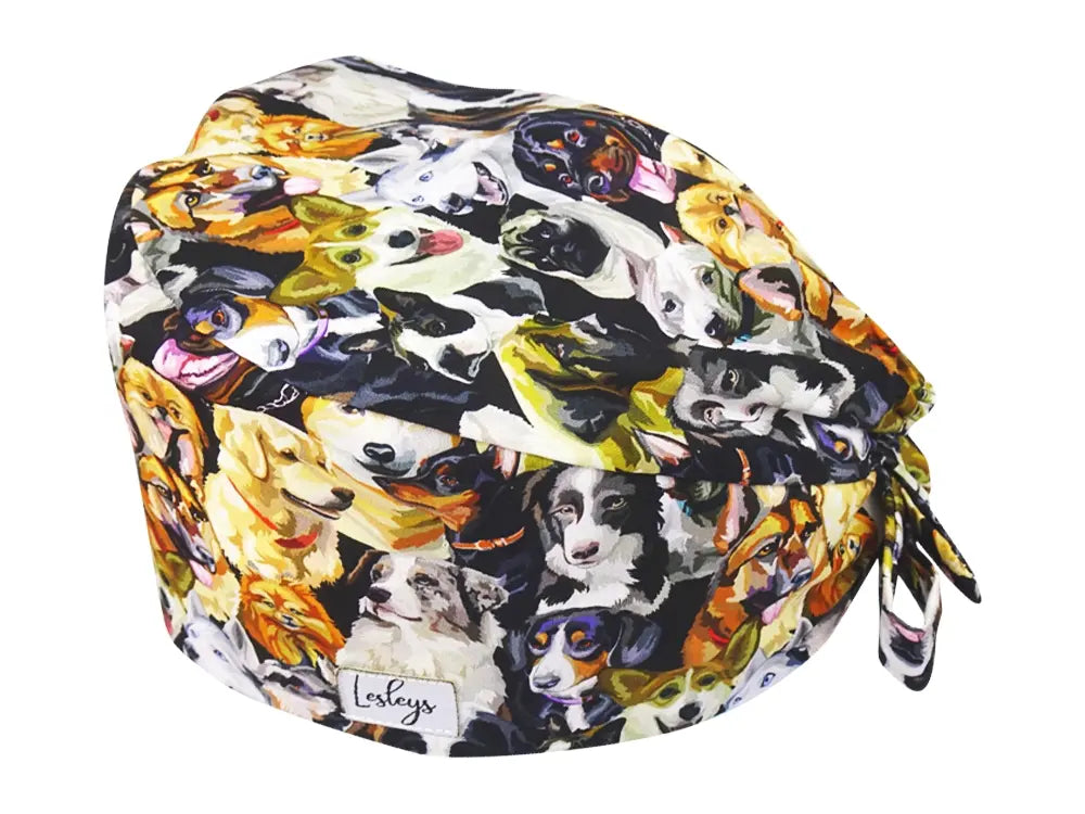 Bandana OP-Haube Aquarell Hunde - Bunte OP-Mütze für die Zahnarztpraxis
