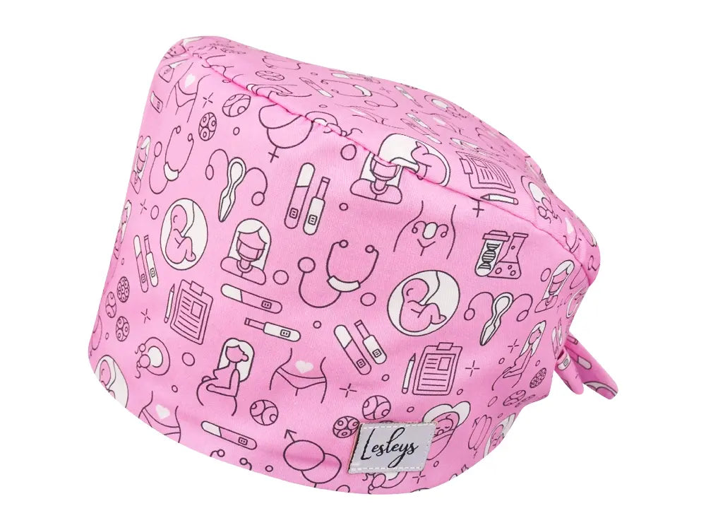 Bandana OP-Haube Geburtshilfe Rosa - Bunte OP-Mütze für die Zahnarztpraxis