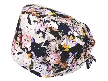Bandana OP-Haube Aquarell Katzen - Bunte OP-Mütze für die Zahnarztpraxis