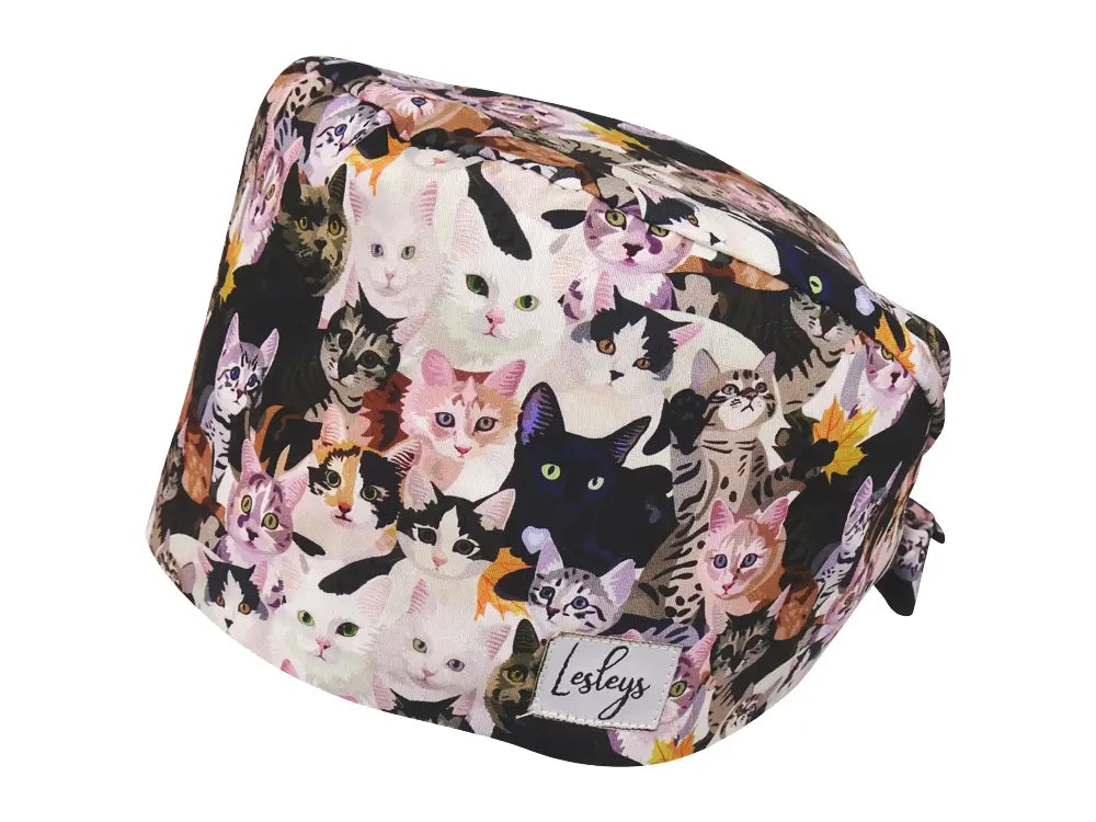 Bandana OP-Haube Aquarell Katzen - Bunte OP-Mütze für die Zahnarztpraxis