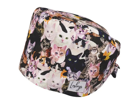 Bandana OP-Haube Aquarell Katzen - Bunte OP-Mütze für die Zahnarztpraxis