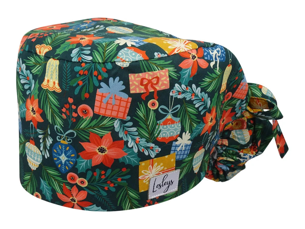 Ponytail OP-Haube Adventskranz - OP-Haube lange Haare