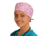 OP Haube Geburtshilfe Rosa - Bandana