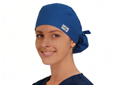 OP Haube Lazurblau - Ponytail