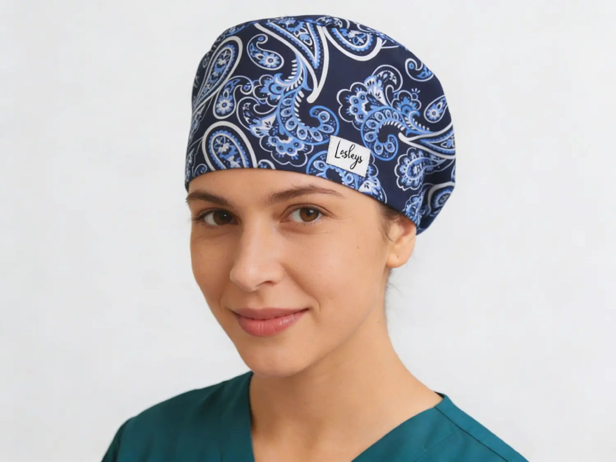 OP-Haube Blaues Paisley - Komfort