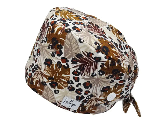 Bandana OP-Haube Wuestenpalme Knoepfe Stoff OP-Haube aus Baumwolle fuer kurzes Haar