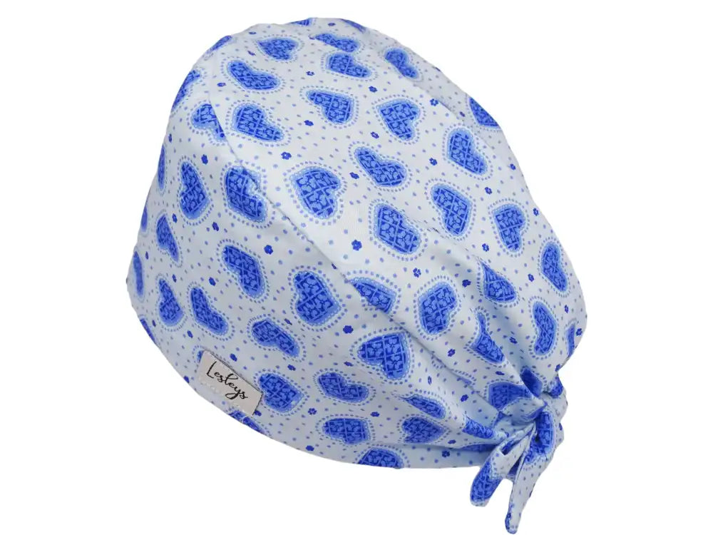 Bandana Stoff OP-Haube Herzklopfen für kurze Haare aus Baumwolle - Lesleys