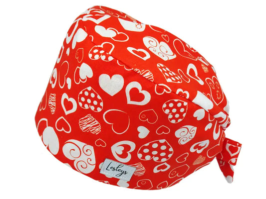 Bandana Stoff OP-Haube Red Valentine für kurze Haare aus Baumwolle - Lesleys
