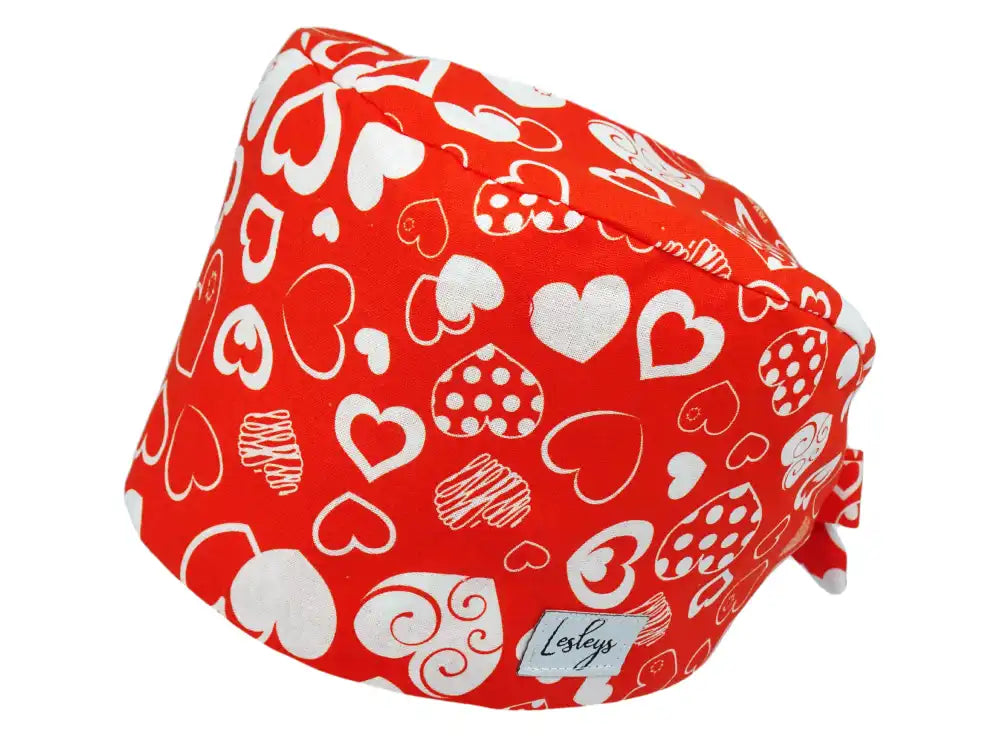 Bandana Stoff OP-Haube Red Valentine für kurze Haare aus Baumwolle - Lesleys