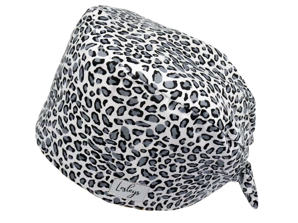 Bandana Stoff OP-Haube Schneeleopard für kurze Haare aus Baumwolle - Lesleys